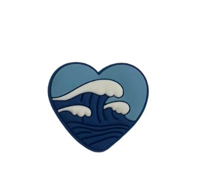 Beach Waves Heart  charm